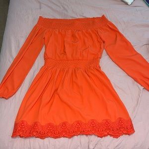 Off the Shoulder Chiffon Dress